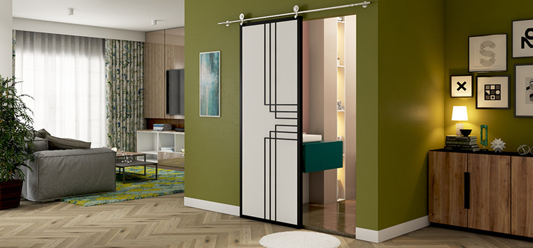 sliding bathroom door installation in Altadena